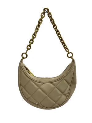 Beige Bonnie Chain Handle Crescent Bag