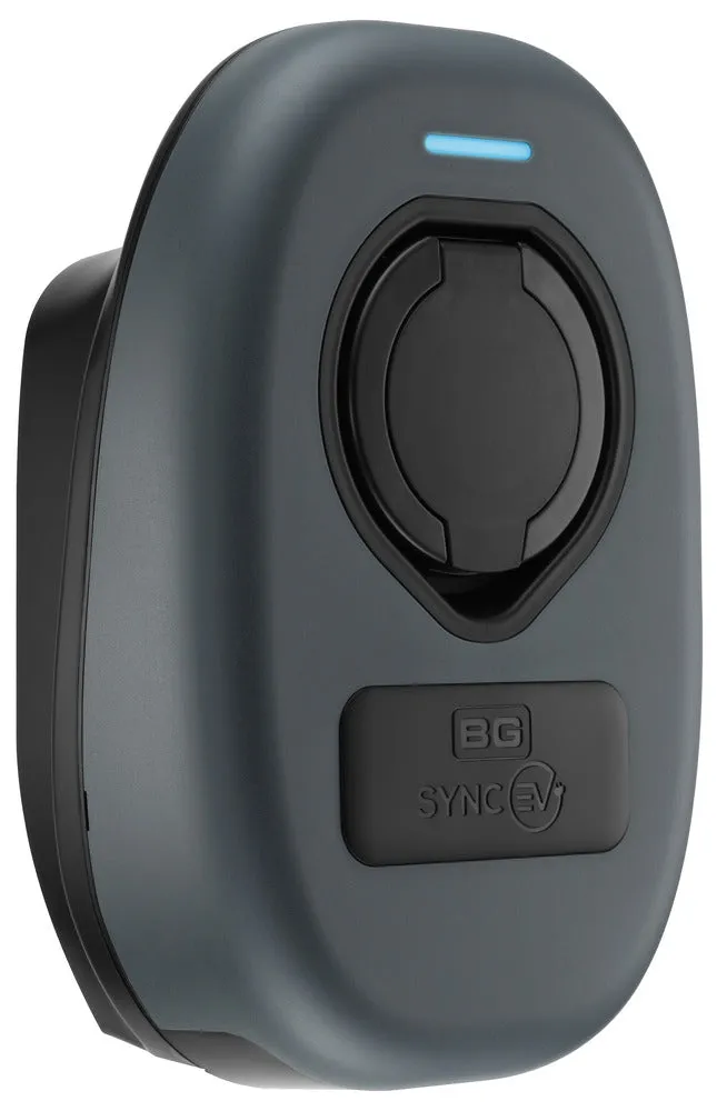 BG SyncEV EVWC2S22GGR EV Wall Charger 22kW Three Phase Type 2 Socketed Wi-Fi/LAN/4G/RFID - Black