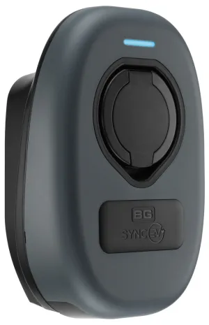 BG SyncEV EVWC2S22GGR EV Wall Charger 22kW Three Phase Type 2 Socketed Wi-Fi/LAN/4G/RFID - Black
