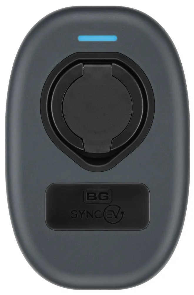 BG SyncEV EVWC2S22GGR EV Wall Charger 22kW Three Phase Type 2 Socketed Wi-Fi/LAN/4G/RFID - Black