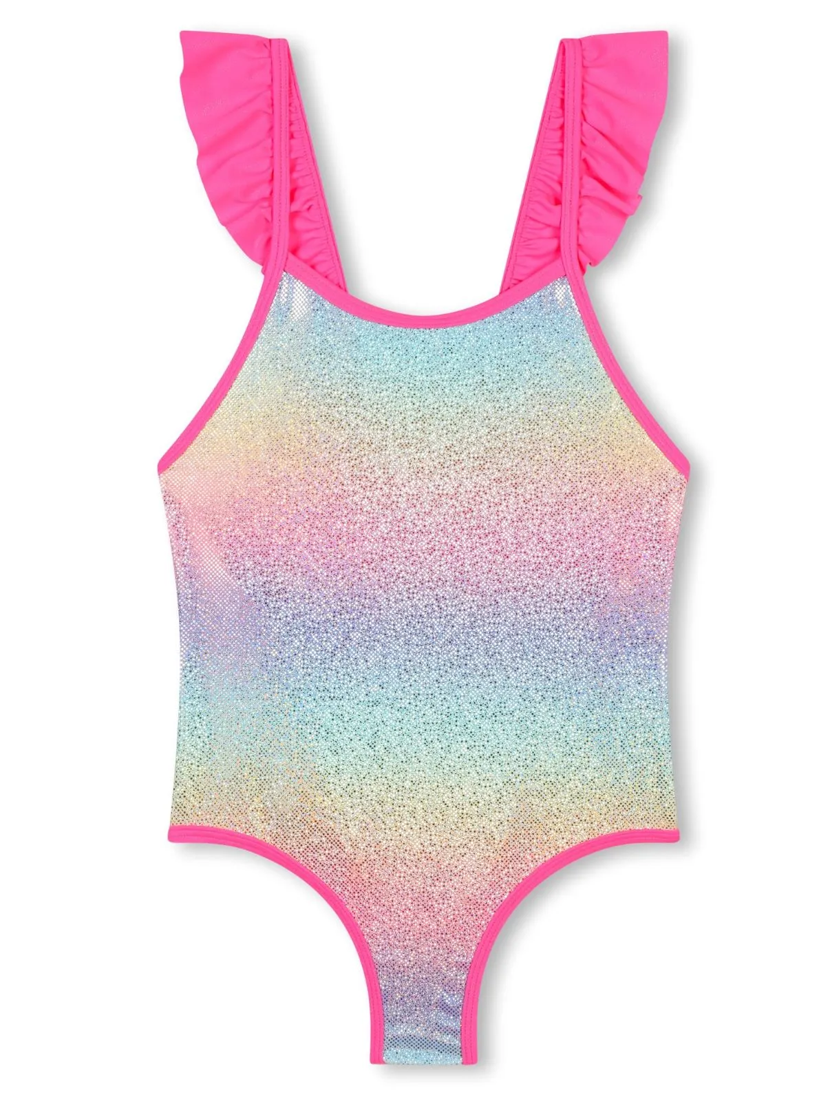 Billieblush Glitter Multicolor Swimsuit With Flounced Straps