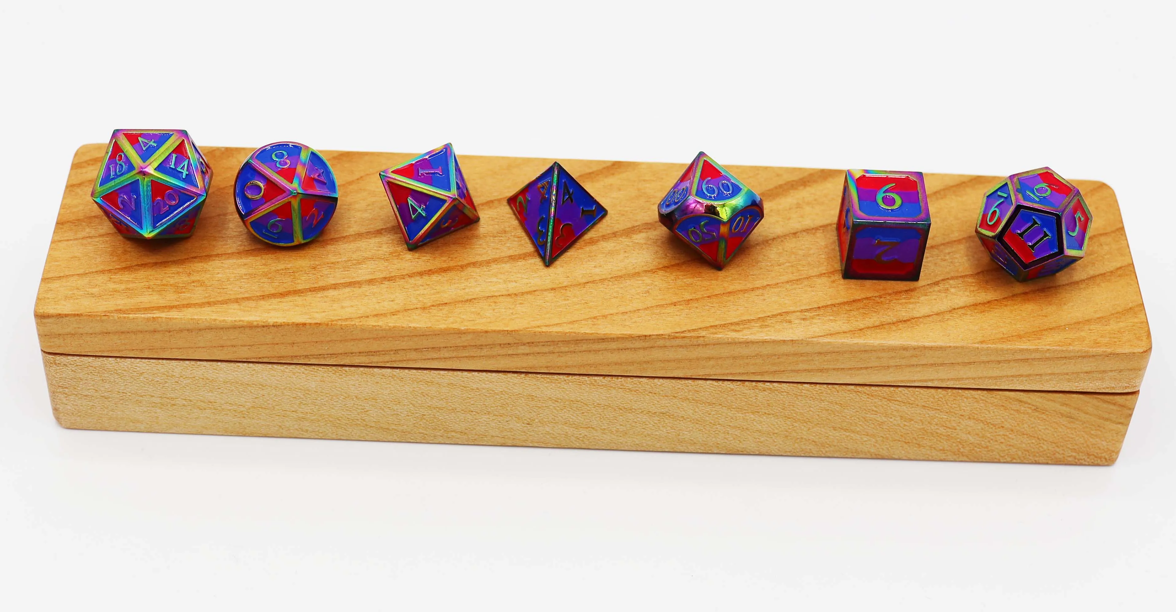 Bisexual Pride Flag - Metal RPG Dice Set