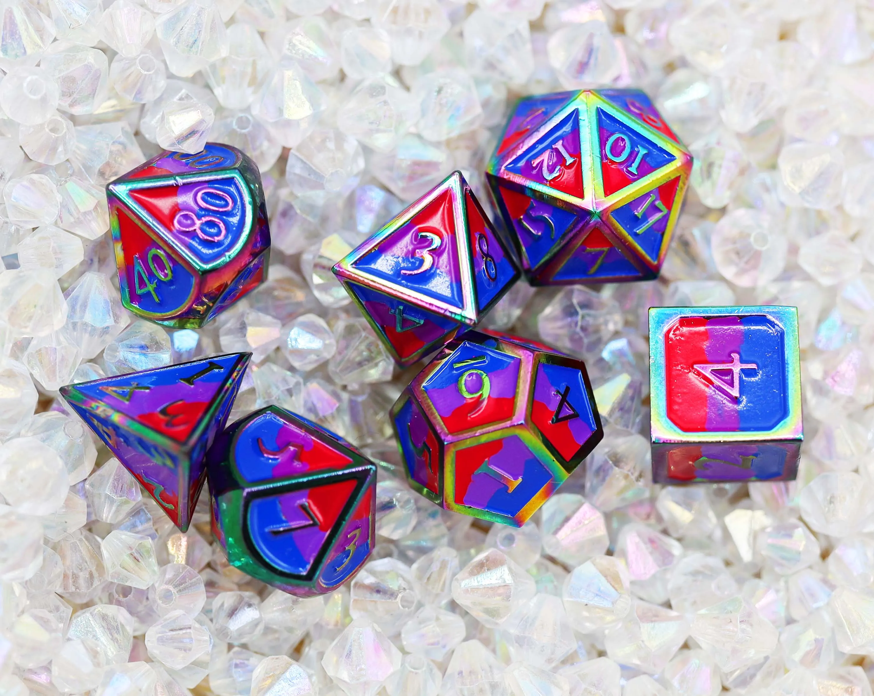 Bisexual Pride Flag - Metal RPG Dice Set