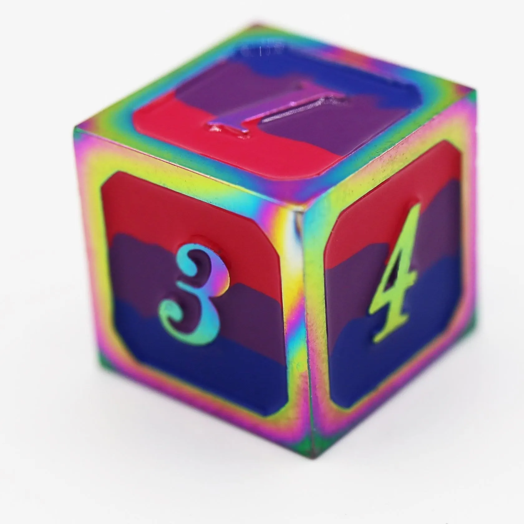 Bisexual Pride Flag - Metal RPG Dice Set