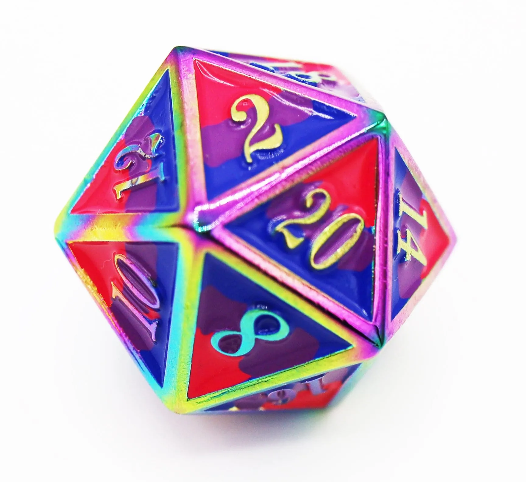 Bisexual Pride Flag - Metal RPG Dice Set