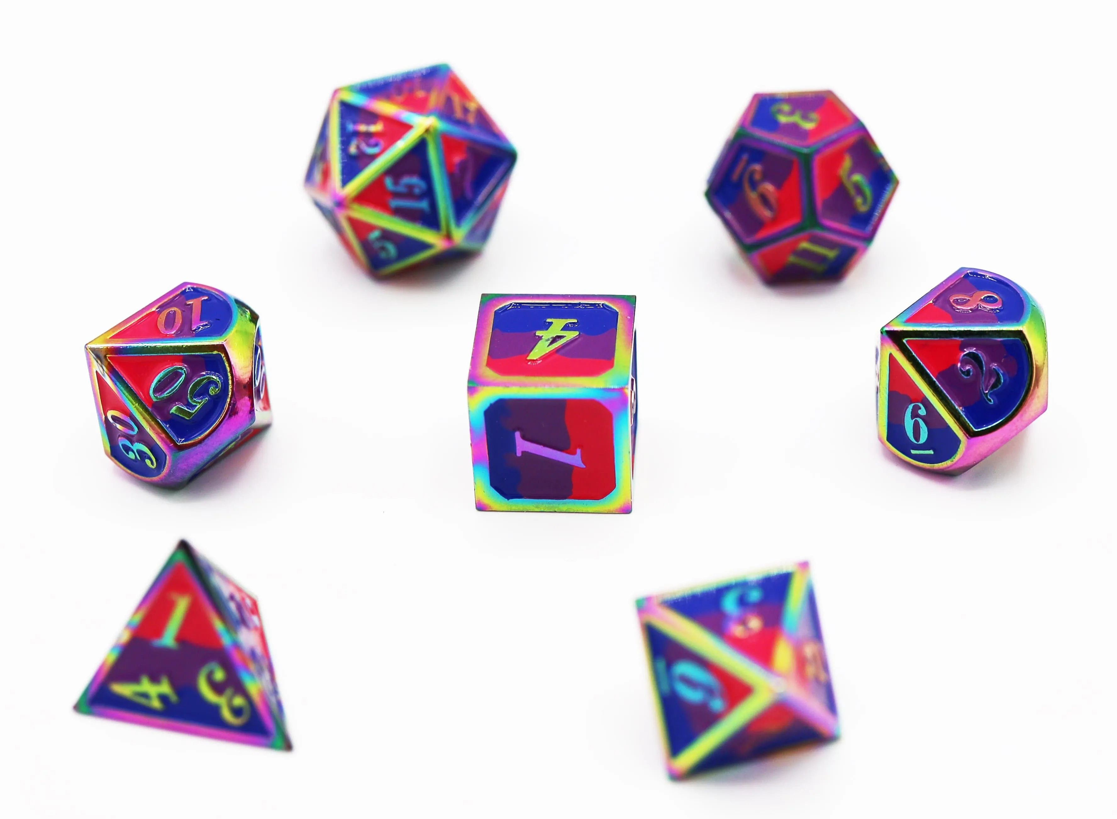 Bisexual Pride Flag - Metal RPG Dice Set