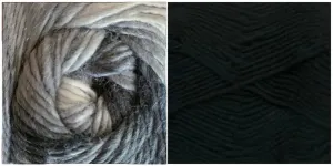 BLACK   EASY TO LOVE  - Falling Leaves Scarf YARN KIT