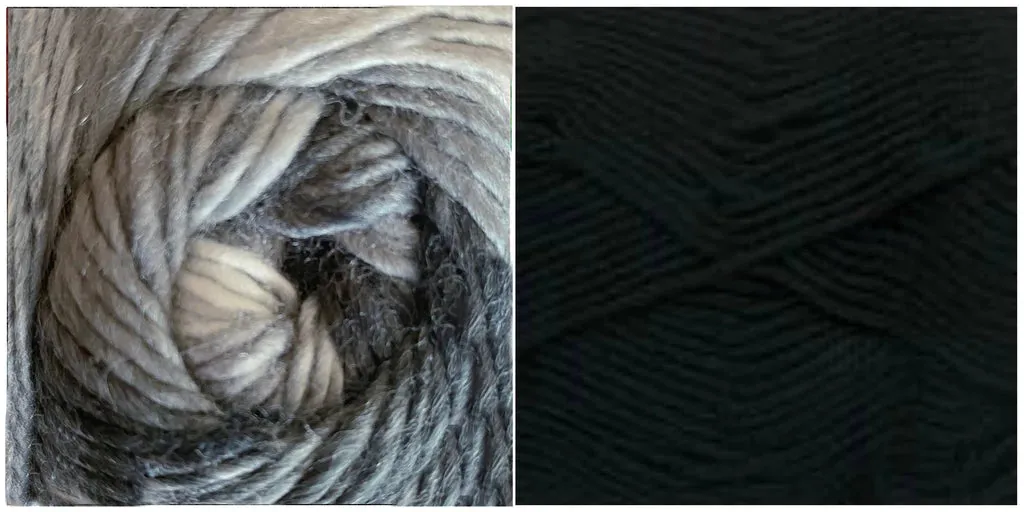 BLACK   EASY TO LOVE  - Falling Leaves Scarf YARN KIT