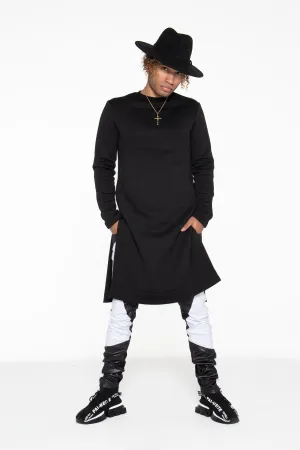 Black Kurta Sweatshirt w/ Pockets