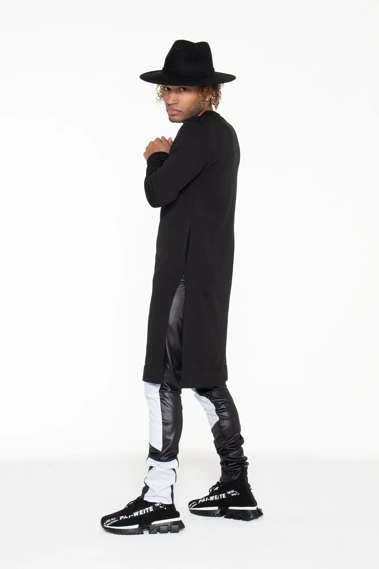 Black Kurta Sweatshirt w/ Pockets