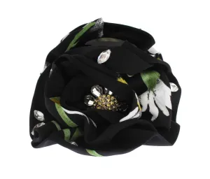 Black Multicolor Floral Crystal Hair Claw