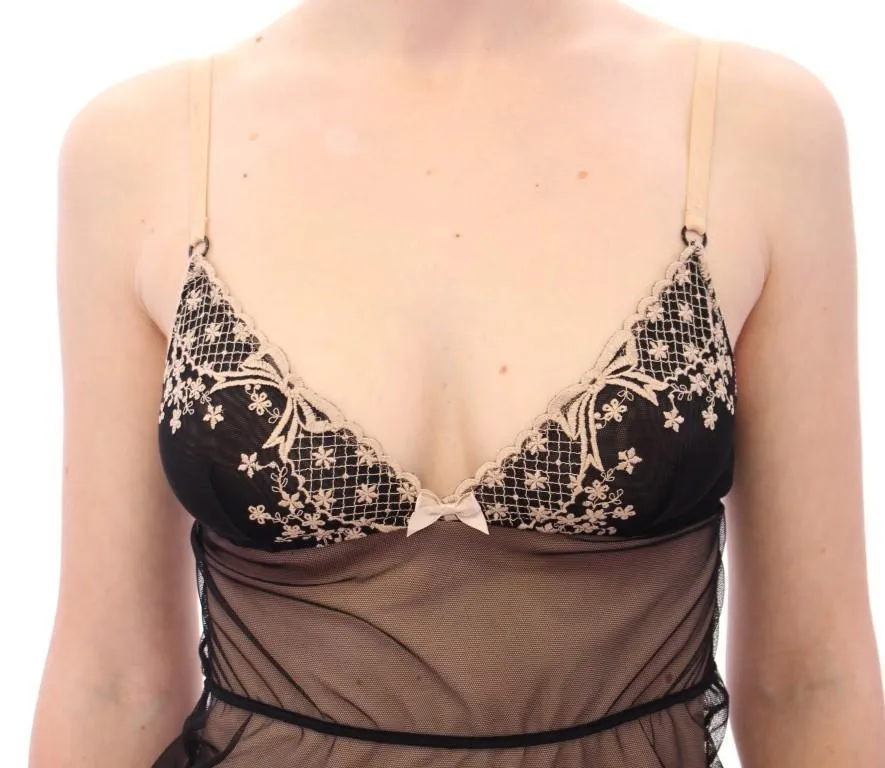 Black T-Shirt Blouse Lingerie