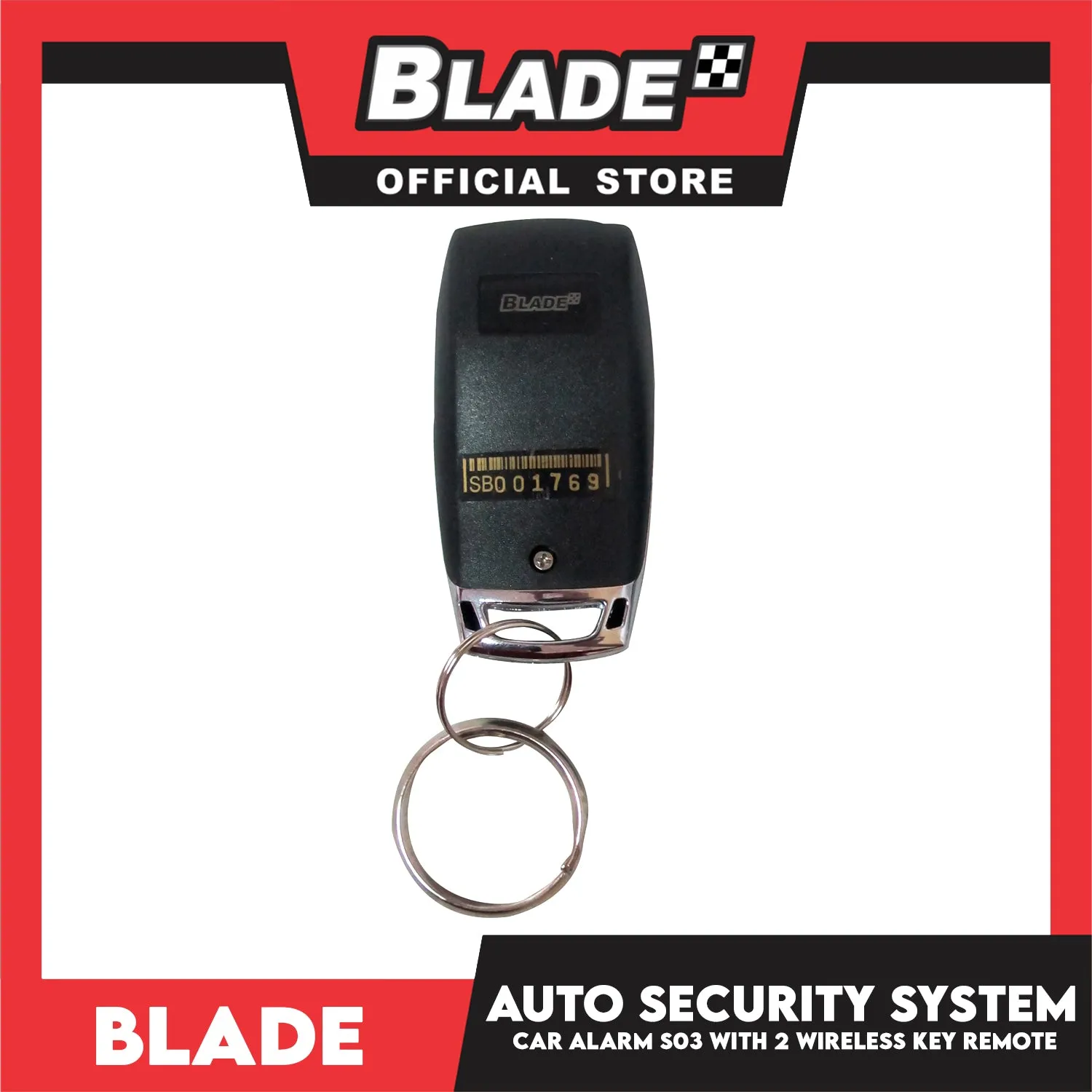 Blade Car Alarm S03 Auto Security Keyless Entry System with 2 Remote Controls & Siren Sensor- 12V Universal Remote Auto Door Lock/Unlock