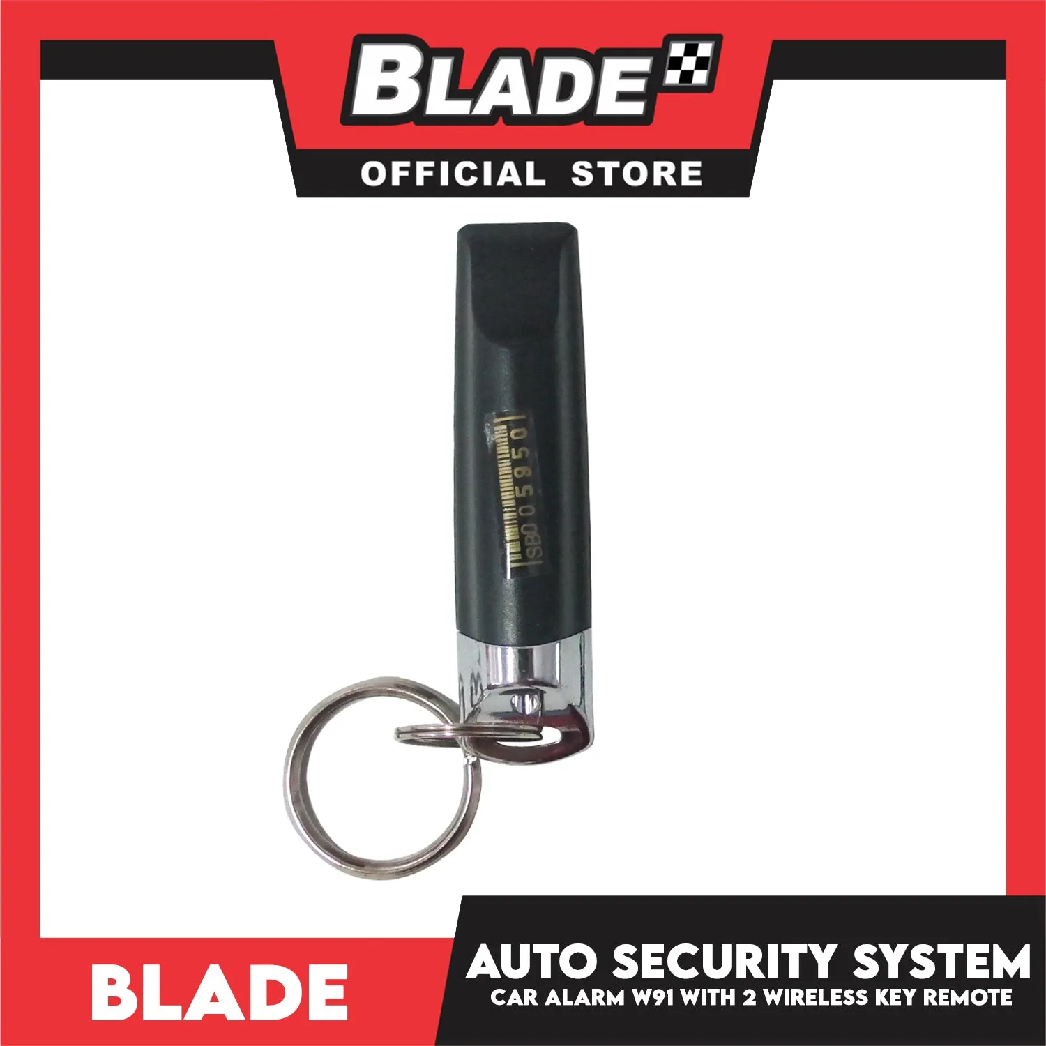 Blade Car Alarm W91 Auto Security Keyless Entry System with 2 Remote Controls & Siren Sensor- 12V Universal Remote Auto Door Lock/Unlock