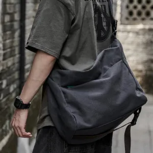 Blue Canvas Utility Bag Messenger Bag Casual Satchel Bag Crossbody Bag