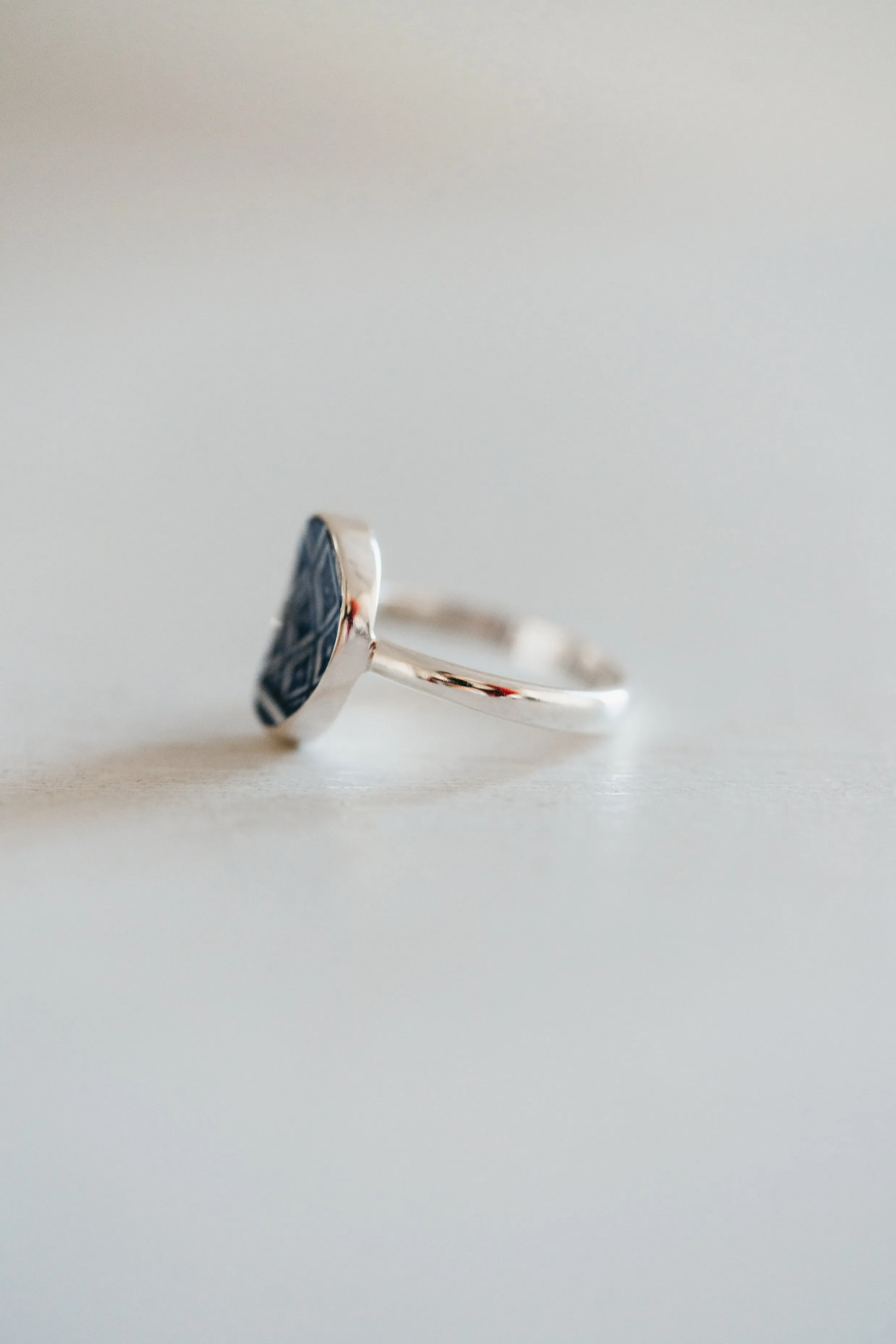 Blue Pottery Ring | Blue China - FINAL SALE