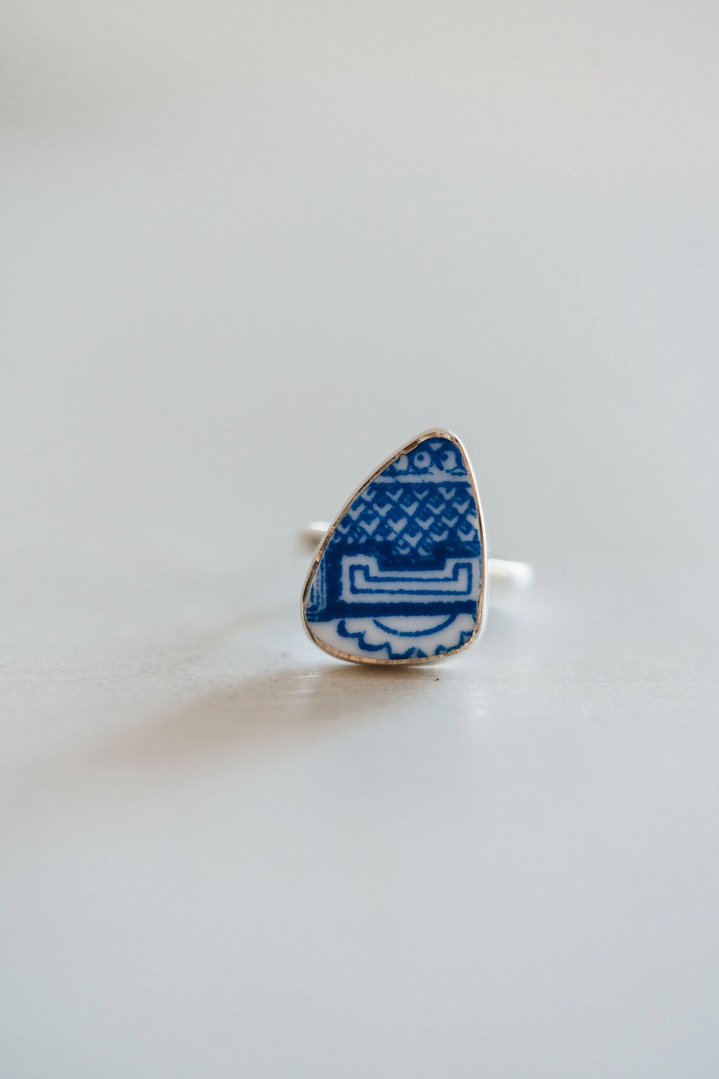 Blue Pottery Ring | Blue China - FINAL SALE
