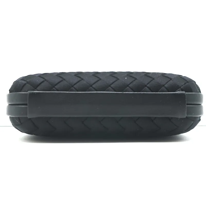 Bottega Veneta Box Knot Clutch Black Intrecciato Satin
