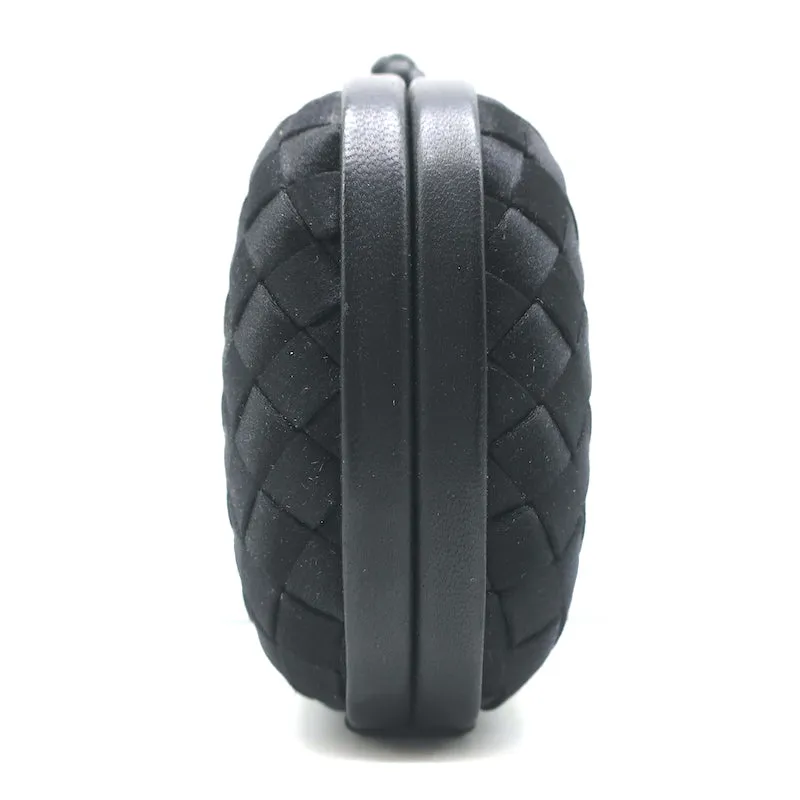 Bottega Veneta Box Knot Clutch Black Intrecciato Satin