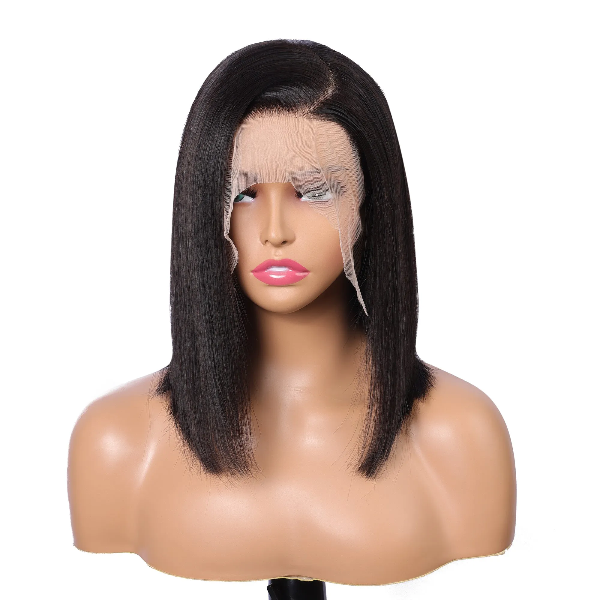 Brazilian Human Hair Bob Wig With Black Color