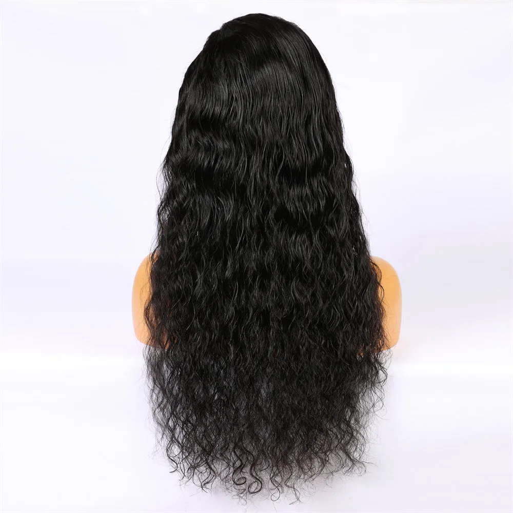 Brazilian Human Hair Lace Front Deep Wave Black Wig