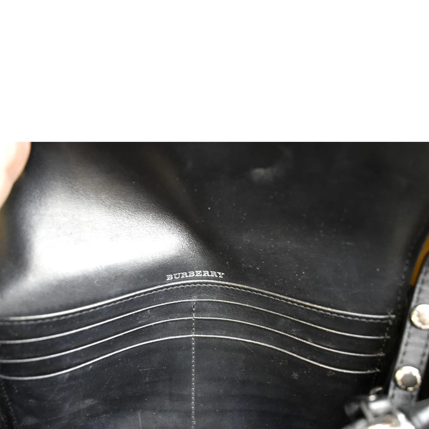 BURBERRY Hampshire Perforated Leather Crossbody Bag Black