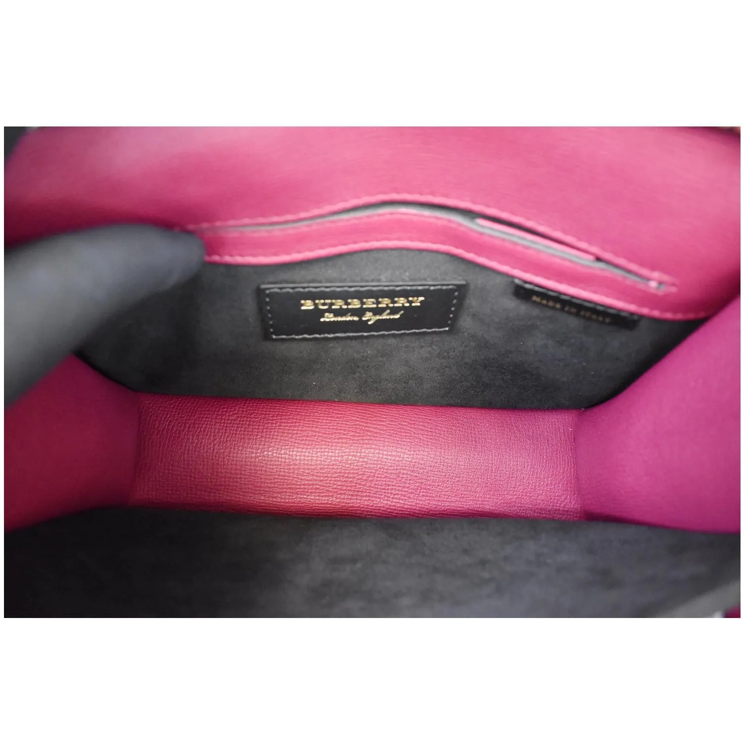 BURBERRY Macken Small Python Leather Crossbody Bag Magenta - Last Call