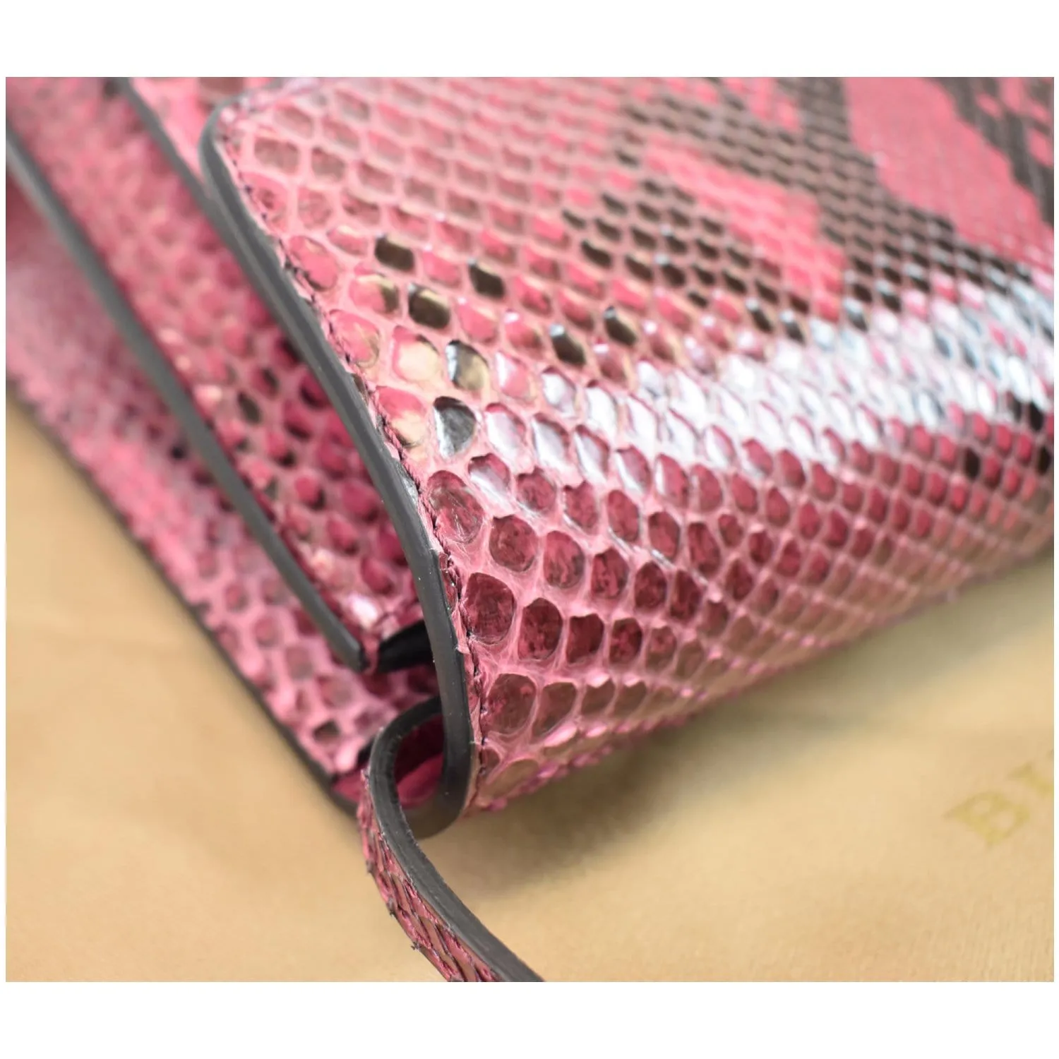 BURBERRY Macken Small Python Leather Crossbody Bag Magenta - Last Call