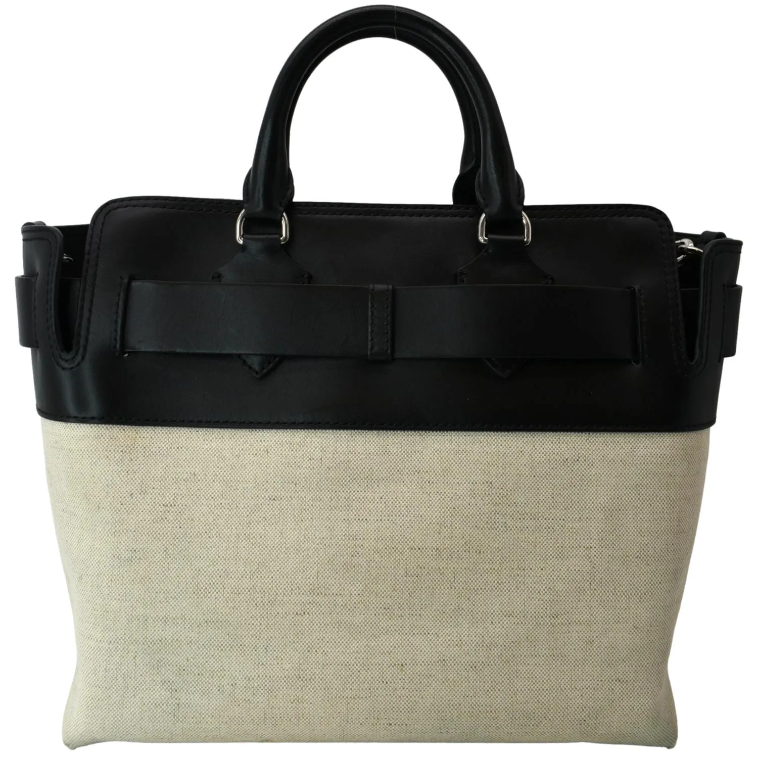 Burberry Medium Smooth Calfskin Canvas Belt Bag Black