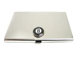 Business Card Holder with Eight Ball Pendant
