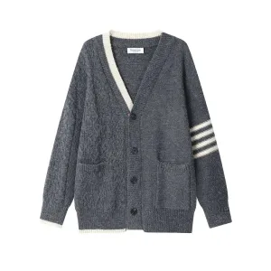 Cable Knit  Pockets Cardigan