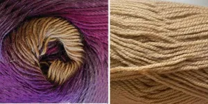 CARAMEL   LUPINE - Embossed Natura Shawl KIT (100% Acrylic)