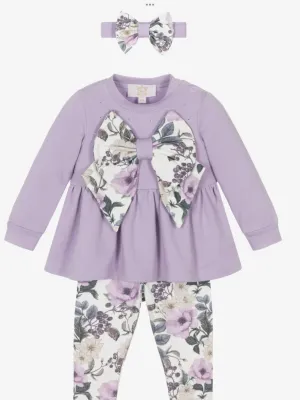 Caramelo kids purple leggings set.    08231808