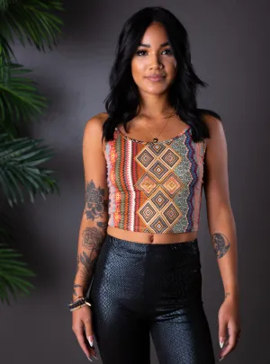 CARMEN PRINTED CROP TOP