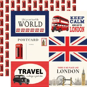 Carta Bella - London - 12x12 Single Sheets - 6x4 Journaling Cards
