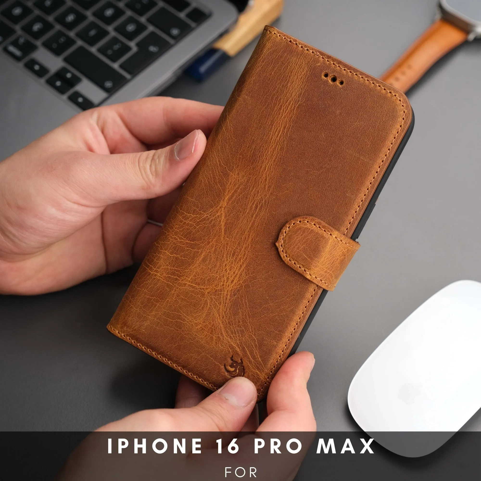 Casper iPhone 16 Pro Wallet Case Leather MagSafe