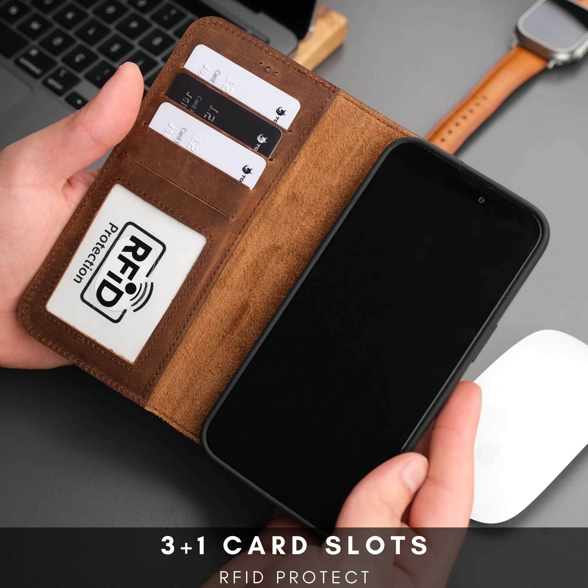 Casper iPhone 16 Pro Wallet Case Leather MagSafe