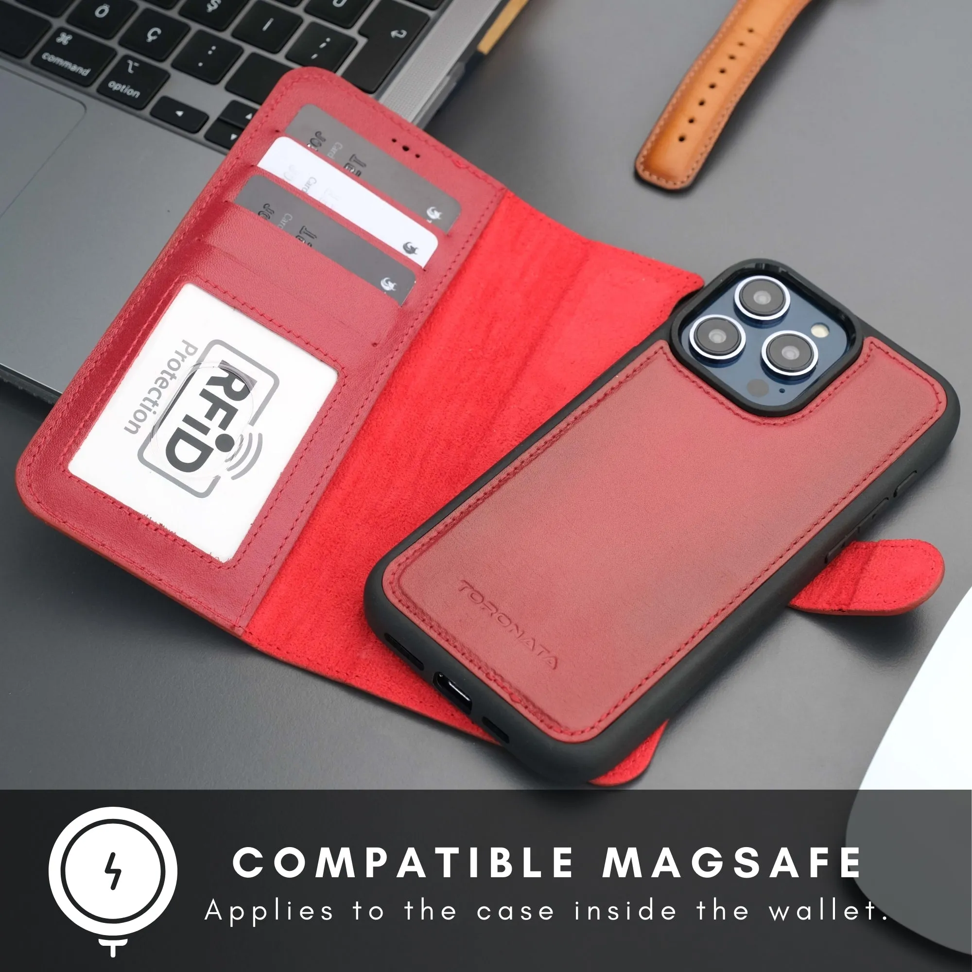 Casper iPhone 16 Pro Wallet Case Leather MagSafe