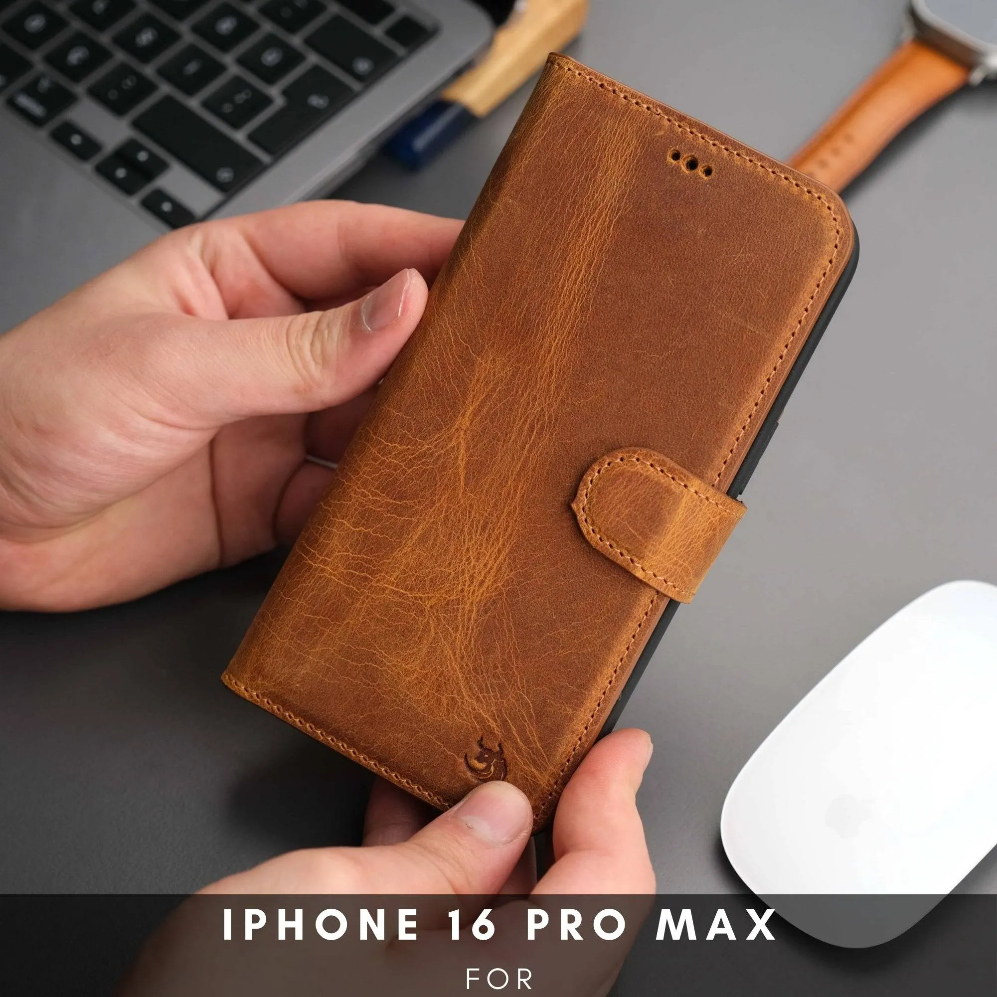 Casper iPhone 16 Pro Wallet Case Leather MagSafe