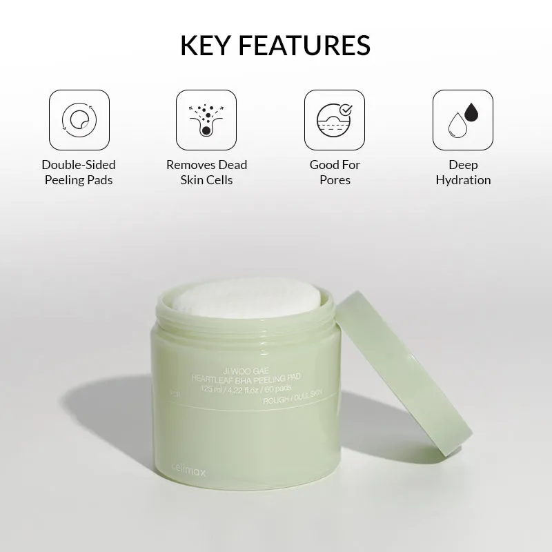 Celimax Ji Woo Gae Heartleaf Bha Peeling Pad - 60pads