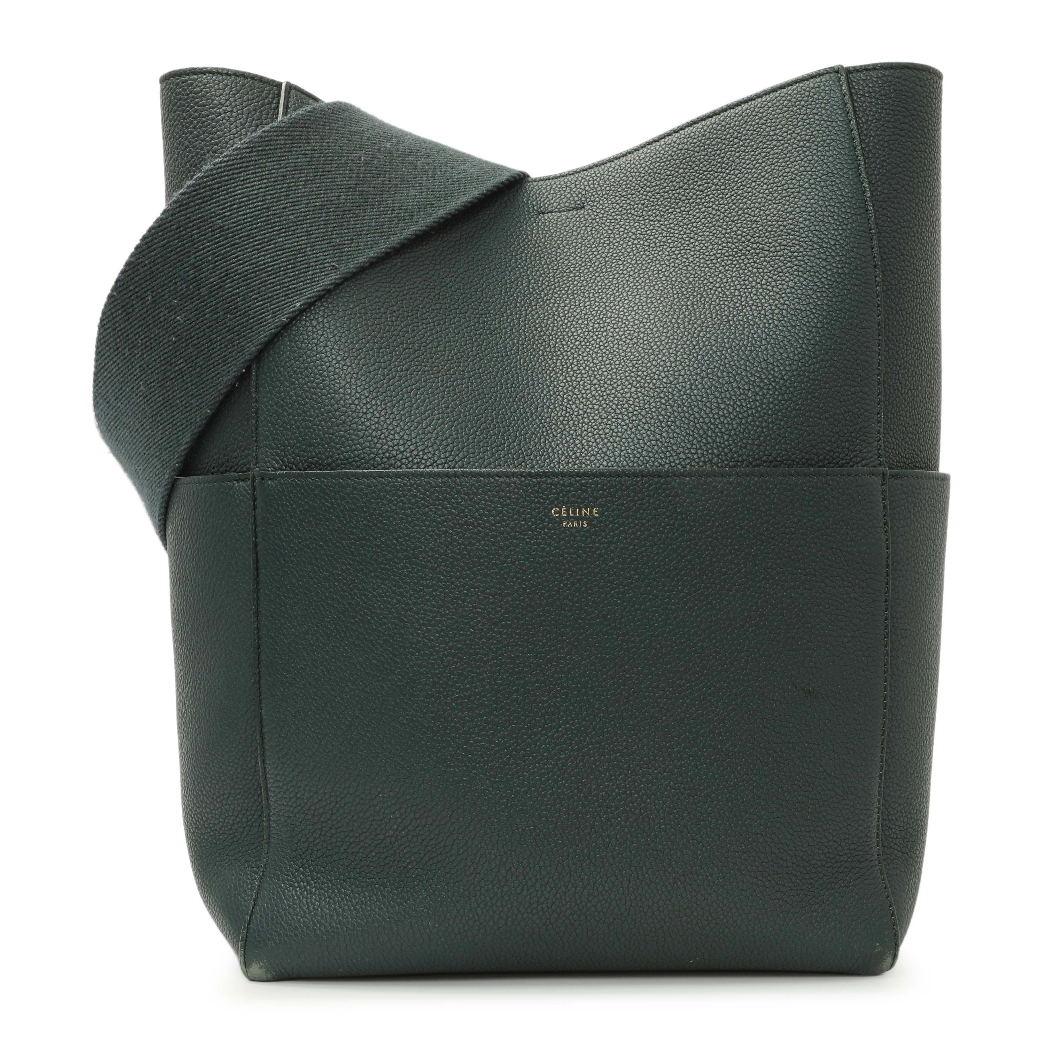 Celine Amazone Soft Grained Calfskin Sangle Bucket Bag