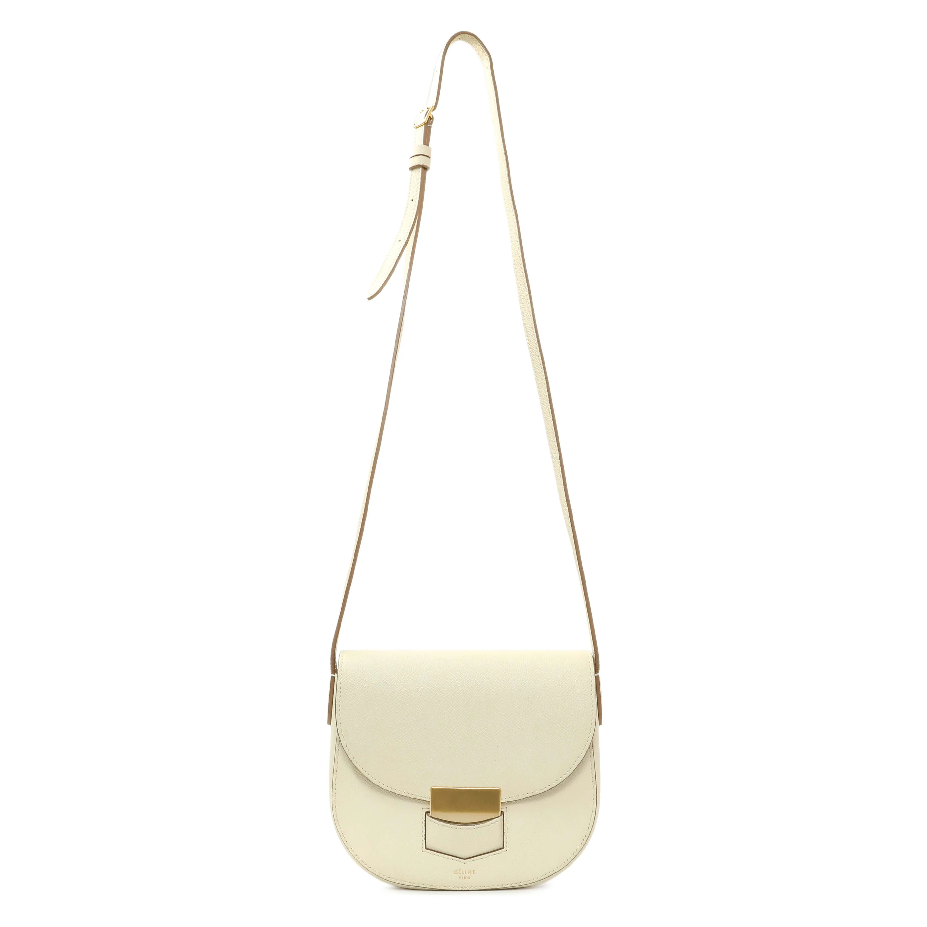 Celine Ivory Grained Calfskin Small Trotteur