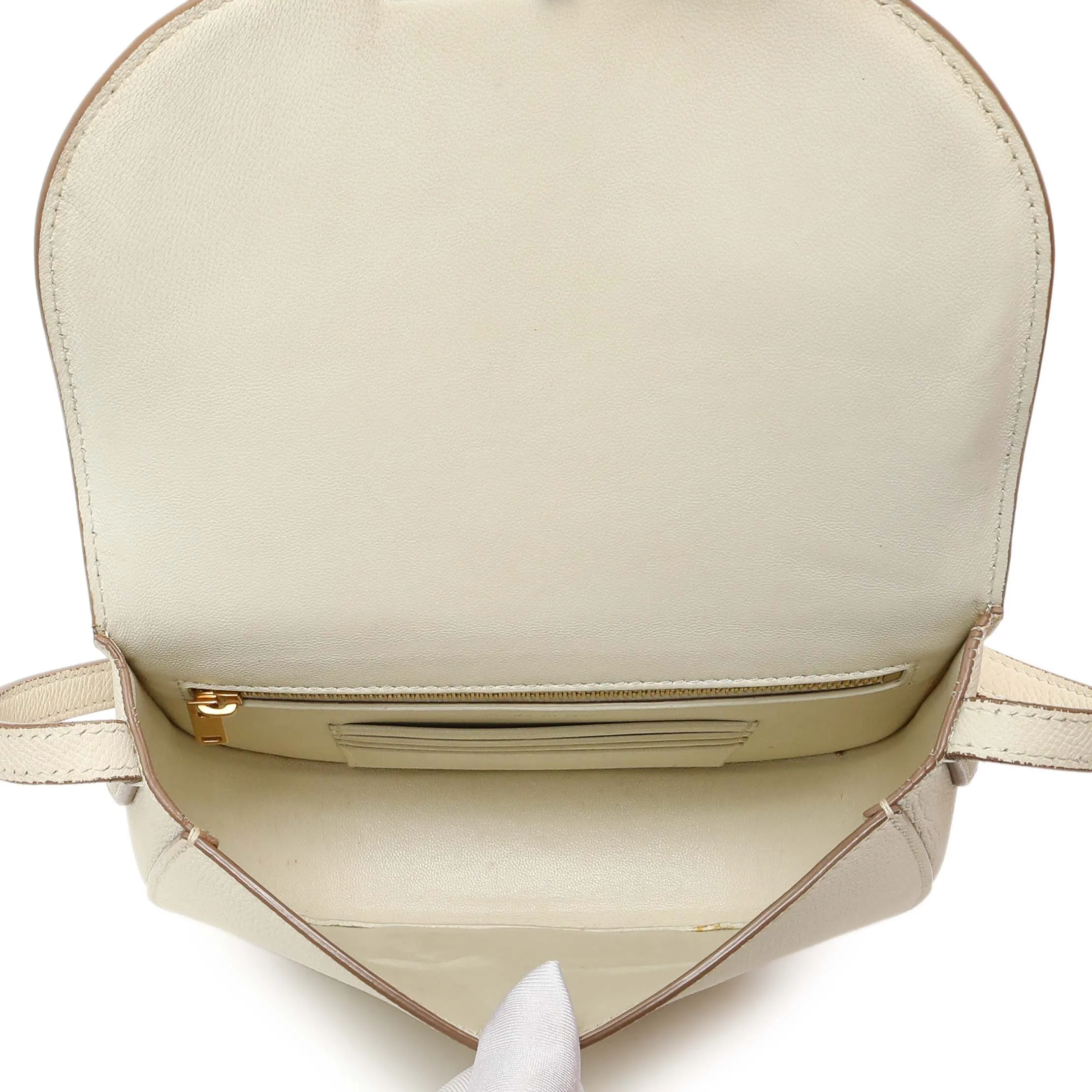 Celine Ivory Grained Calfskin Small Trotteur