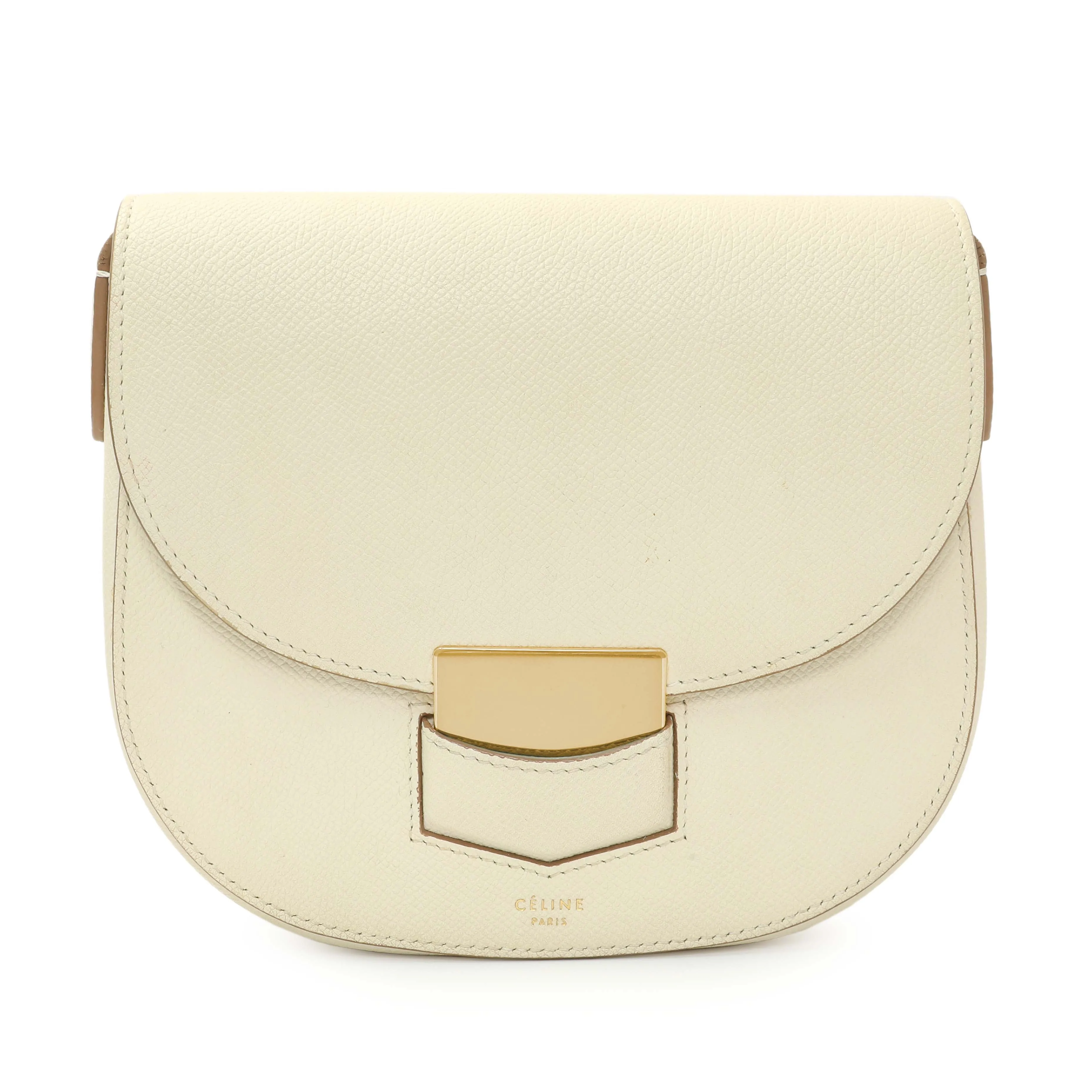 Celine Ivory Grained Calfskin Small Trotteur