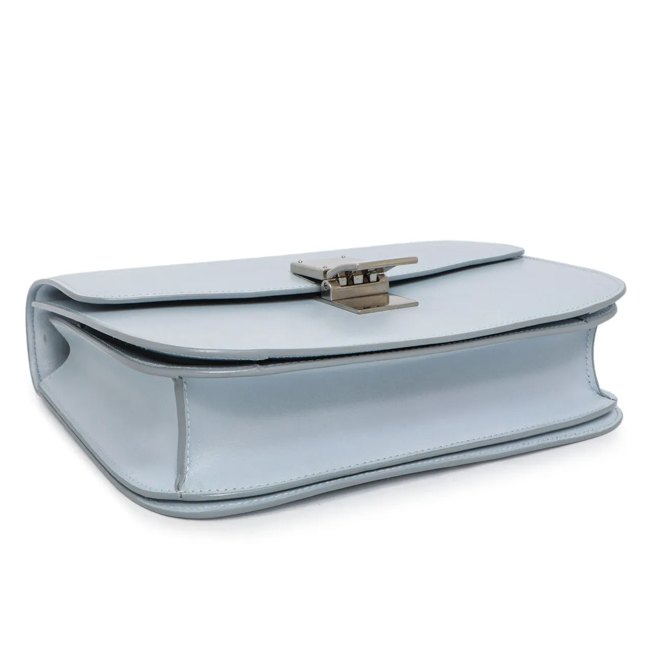 Celine Pale Blue Box Calfskin Medium Classic Flap Bag