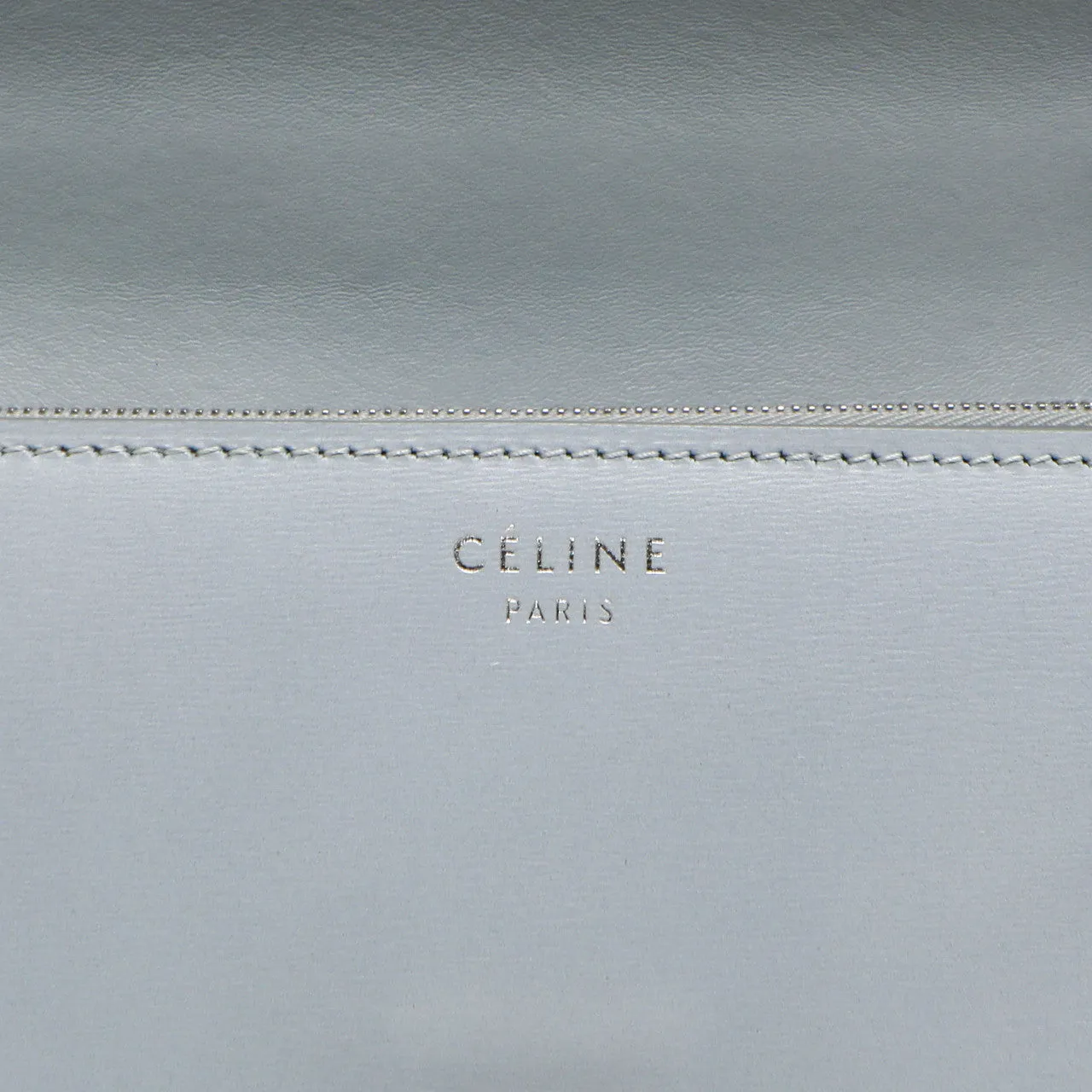 Celine Pale Blue Box Calfskin Medium Classic Flap Bag