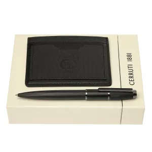 CERRUTI 1881 NPBC428A - Set Black Card holder and Ballpoint pen