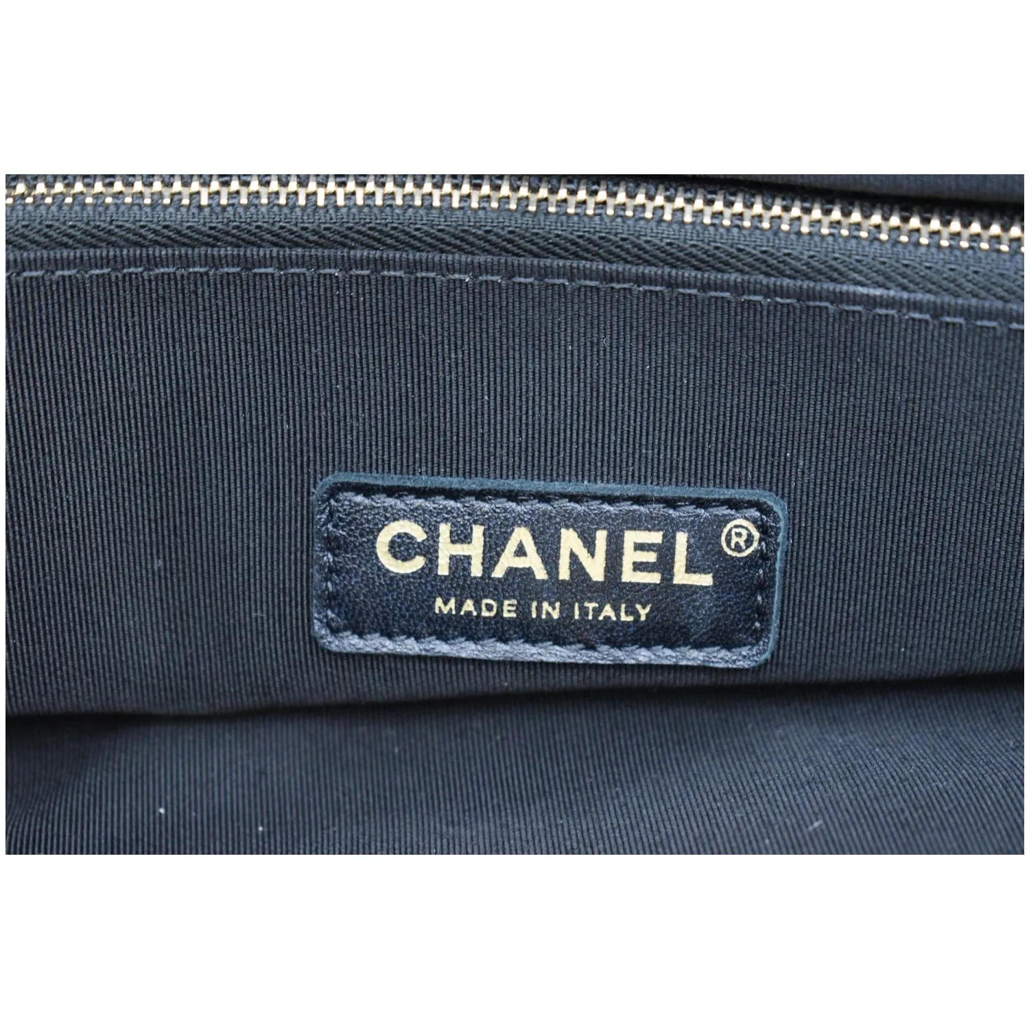 CHANEL 31 Printed Cotton Leather Shopping Shoulder Bag Black