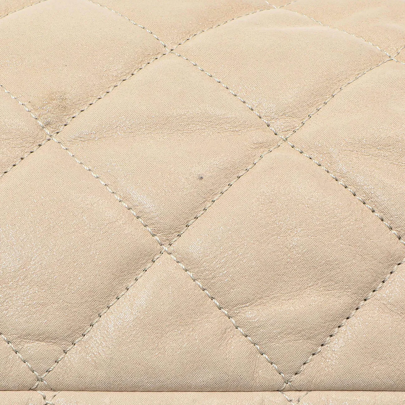 Chanel Beige Quilted Iridescent Calfskin Coco Daily