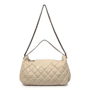 Chanel Beige Quilted Iridescent Calfskin Coco Daily